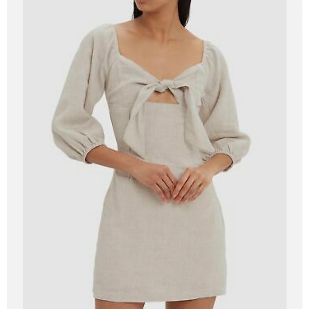 Stunning revolve NWT Suboo Womens Linen Elbow Sleeve Mini Dress